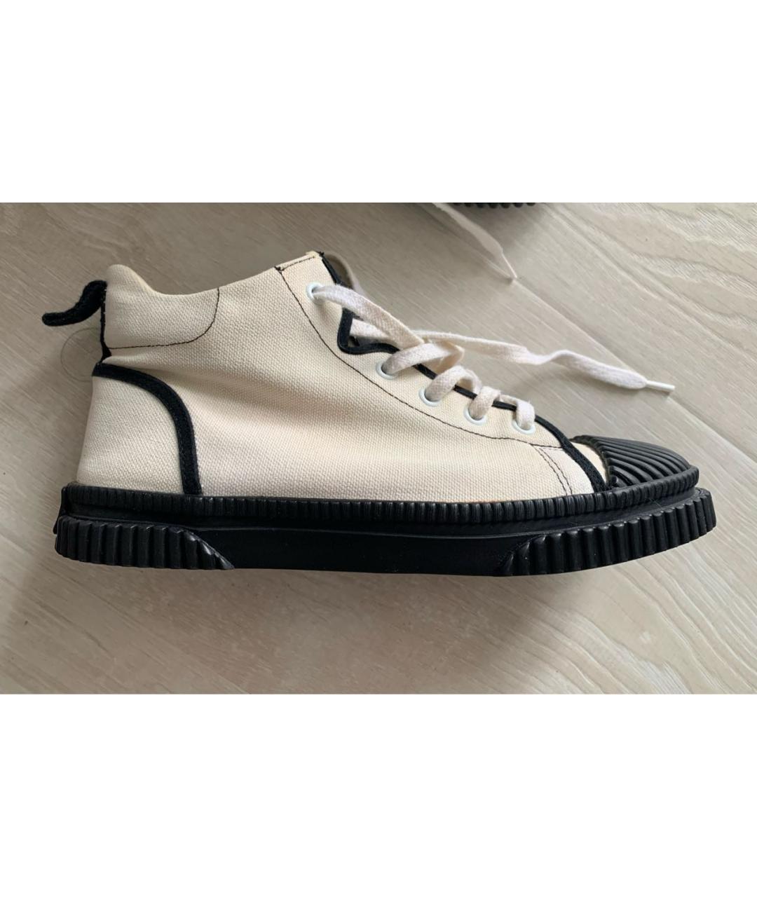 LOEWE Бежевые текстильные кеды, фото 9