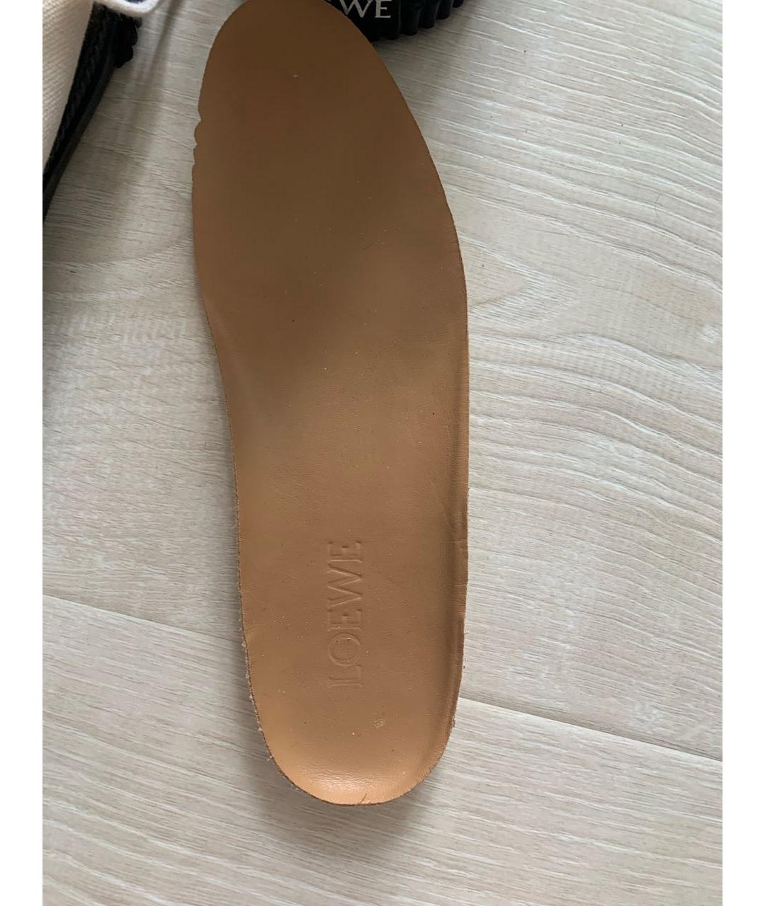 LOEWE Бежевые текстильные кеды, фото 7