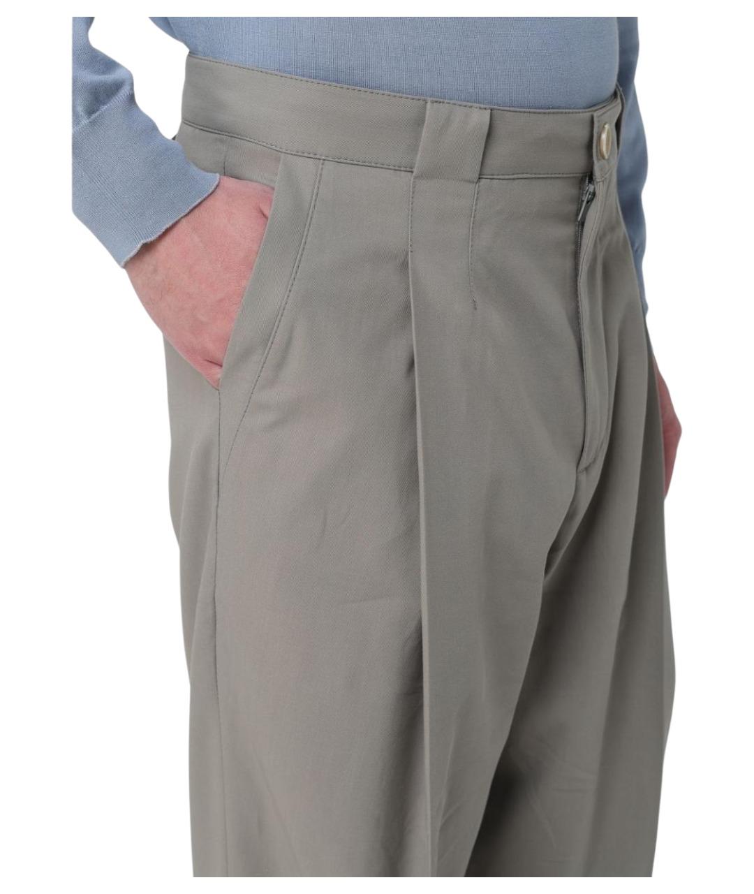 BRUNELLO CUCINELLI Серые хлопковые повседневные брюки, фото 5