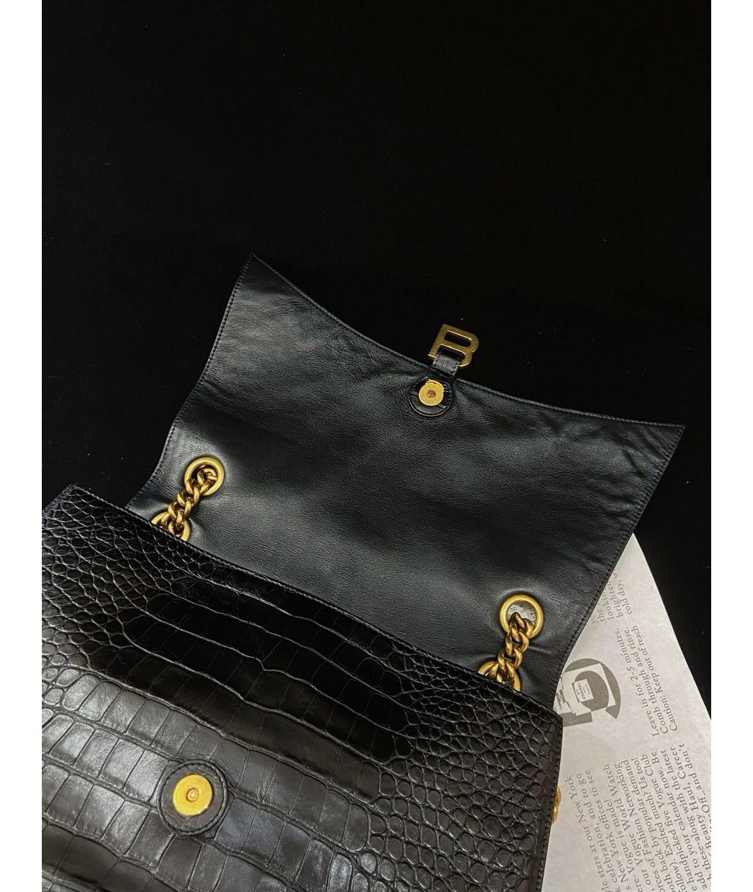 BALENCIAGA Черная кожаная сумка через плечо, фото 6