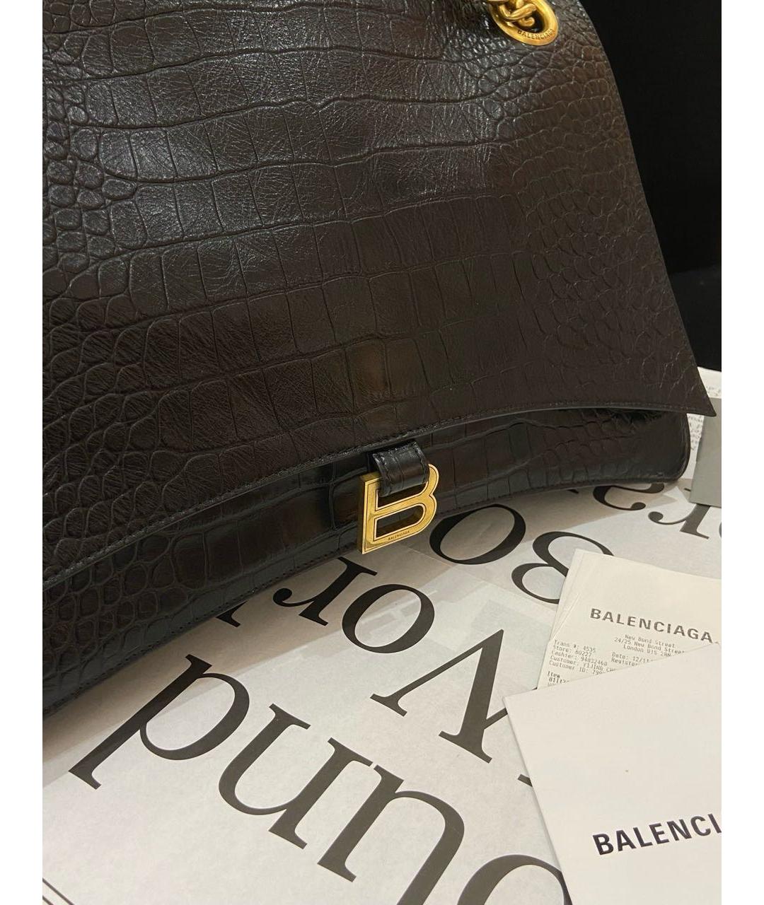 BALENCIAGA Черная кожаная сумка через плечо, фото 2