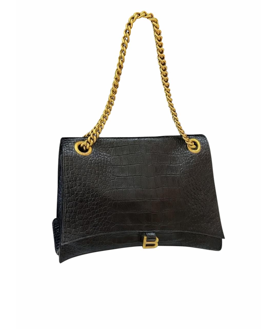 BALENCIAGA Черная кожаная сумка через плечо, фото 1