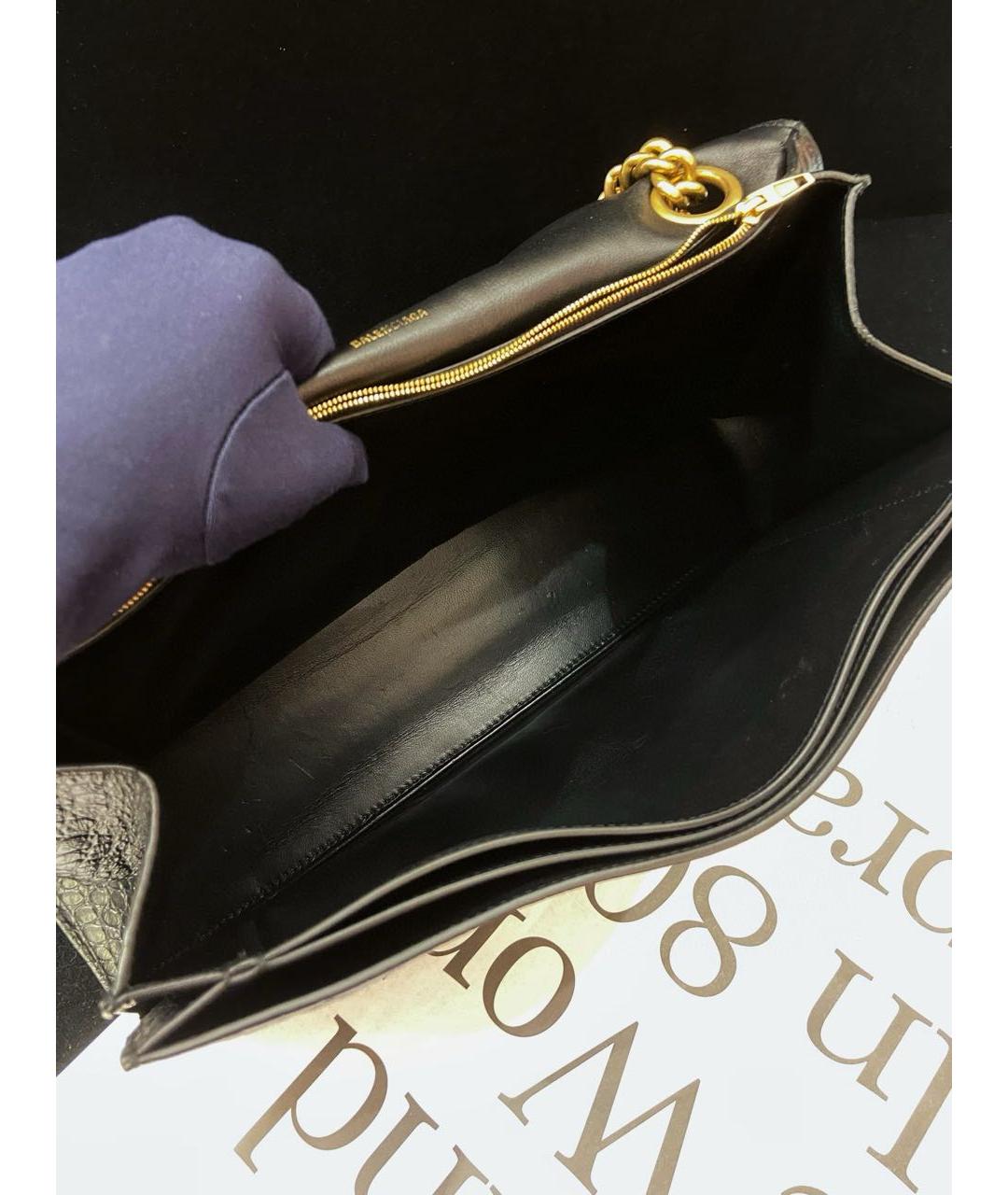 BALENCIAGA Черная кожаная сумка через плечо, фото 7