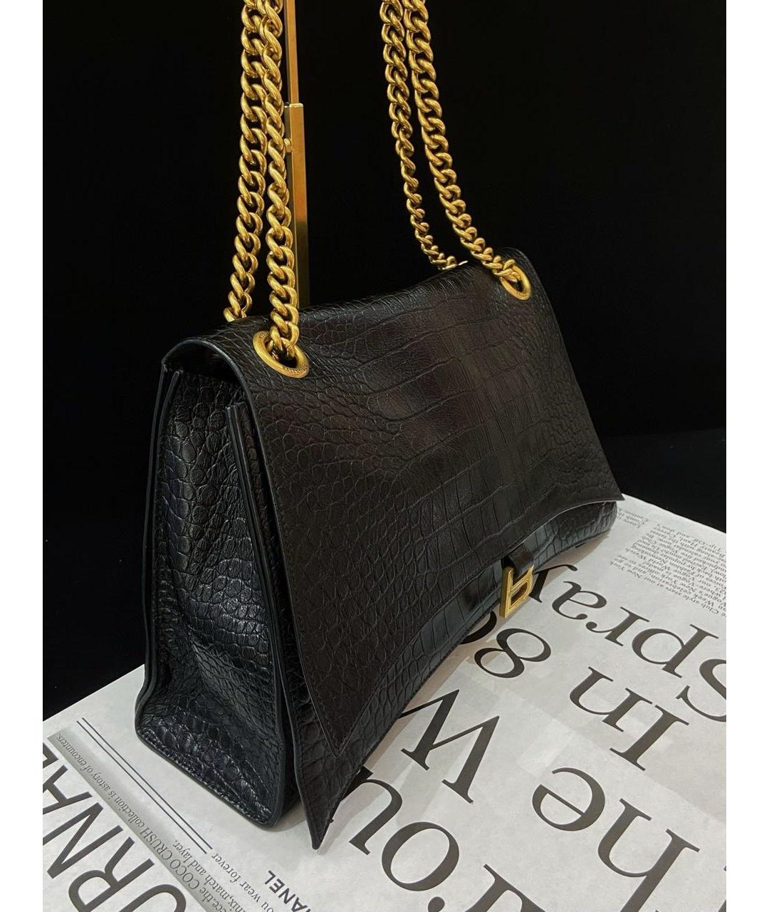 BALENCIAGA Черная кожаная сумка через плечо, фото 5