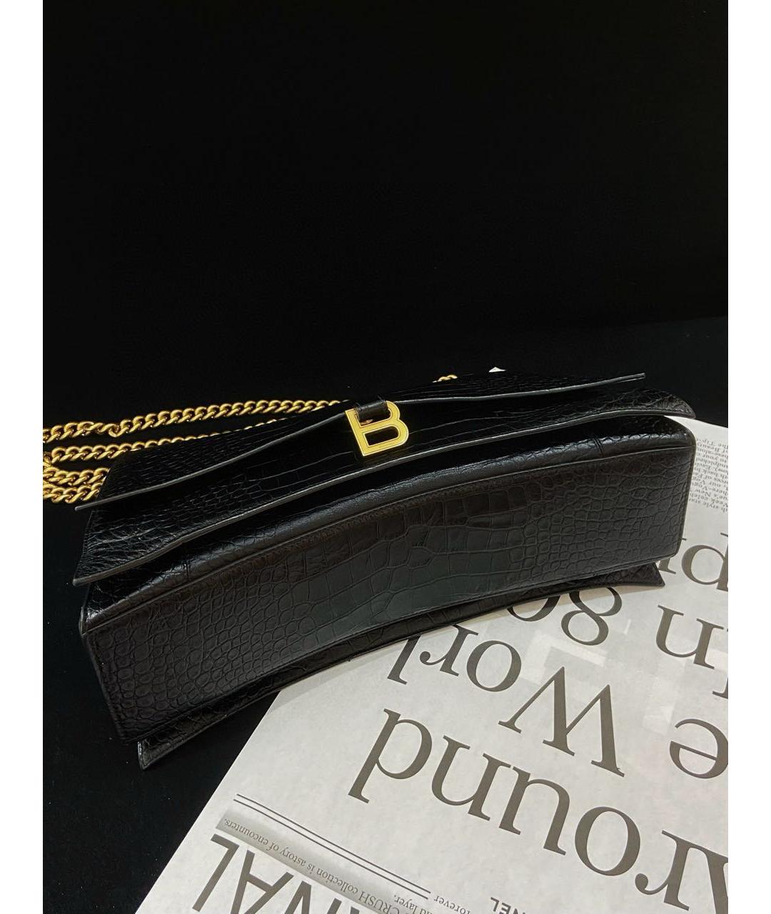 BALENCIAGA Черная кожаная сумка через плечо, фото 3