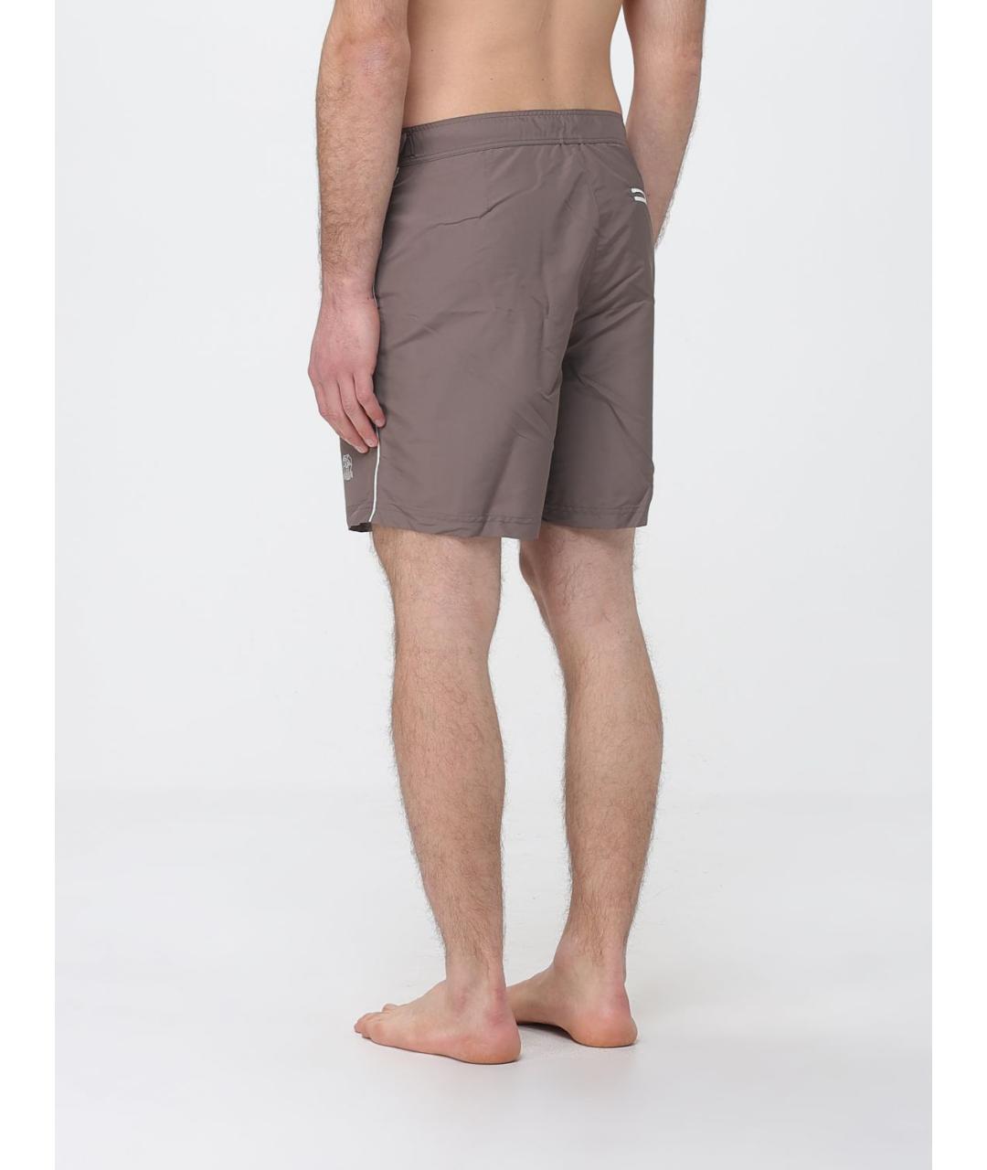 BRUNELLO CUCINELLI Коричневые полиамидовые шорты, фото 2