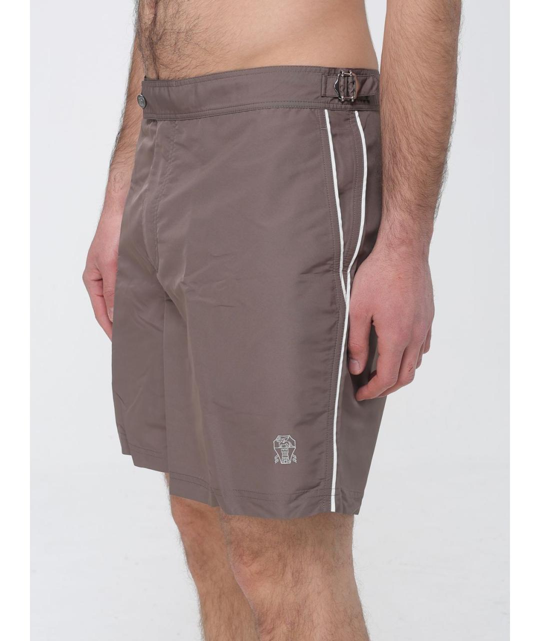 BRUNELLO CUCINELLI Коричневые полиамидовые шорты, фото 4