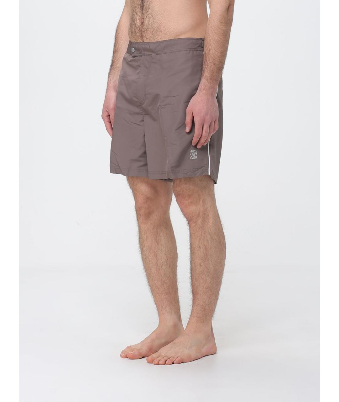 BRUNELLO CUCINELLI Коричневые полиамидовые шорты, фото 3