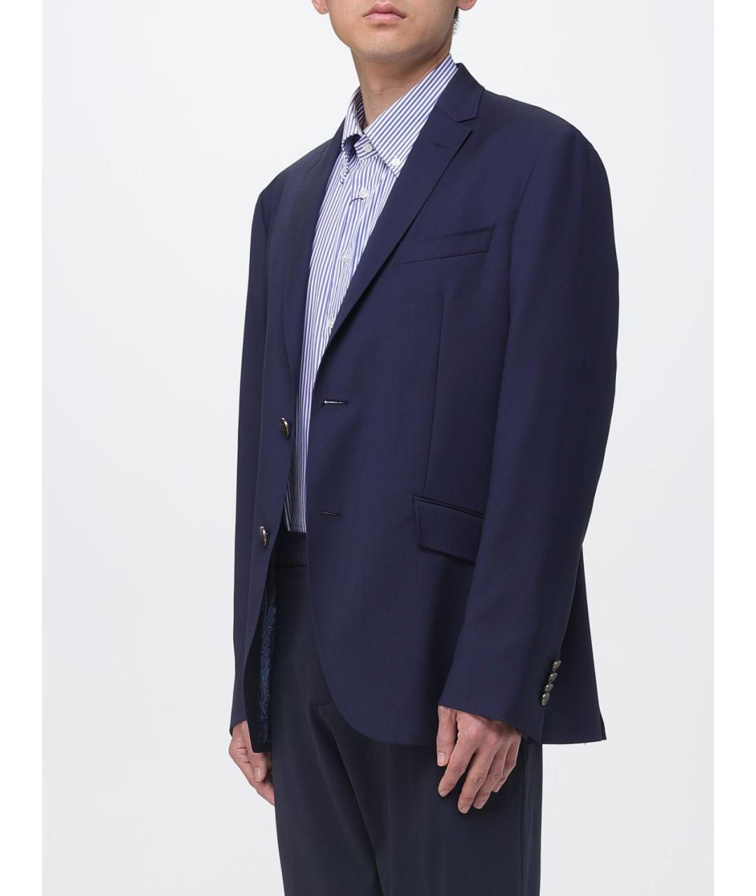 ETRO Синий шерстяной пиджак, фото 4