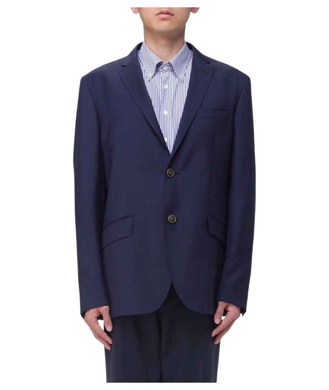 ETRO Синий шерстяной пиджак, фото 1