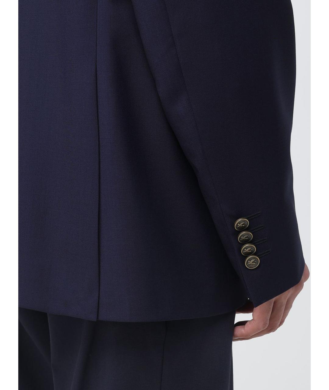 ETRO Синий шерстяной пиджак, фото 5