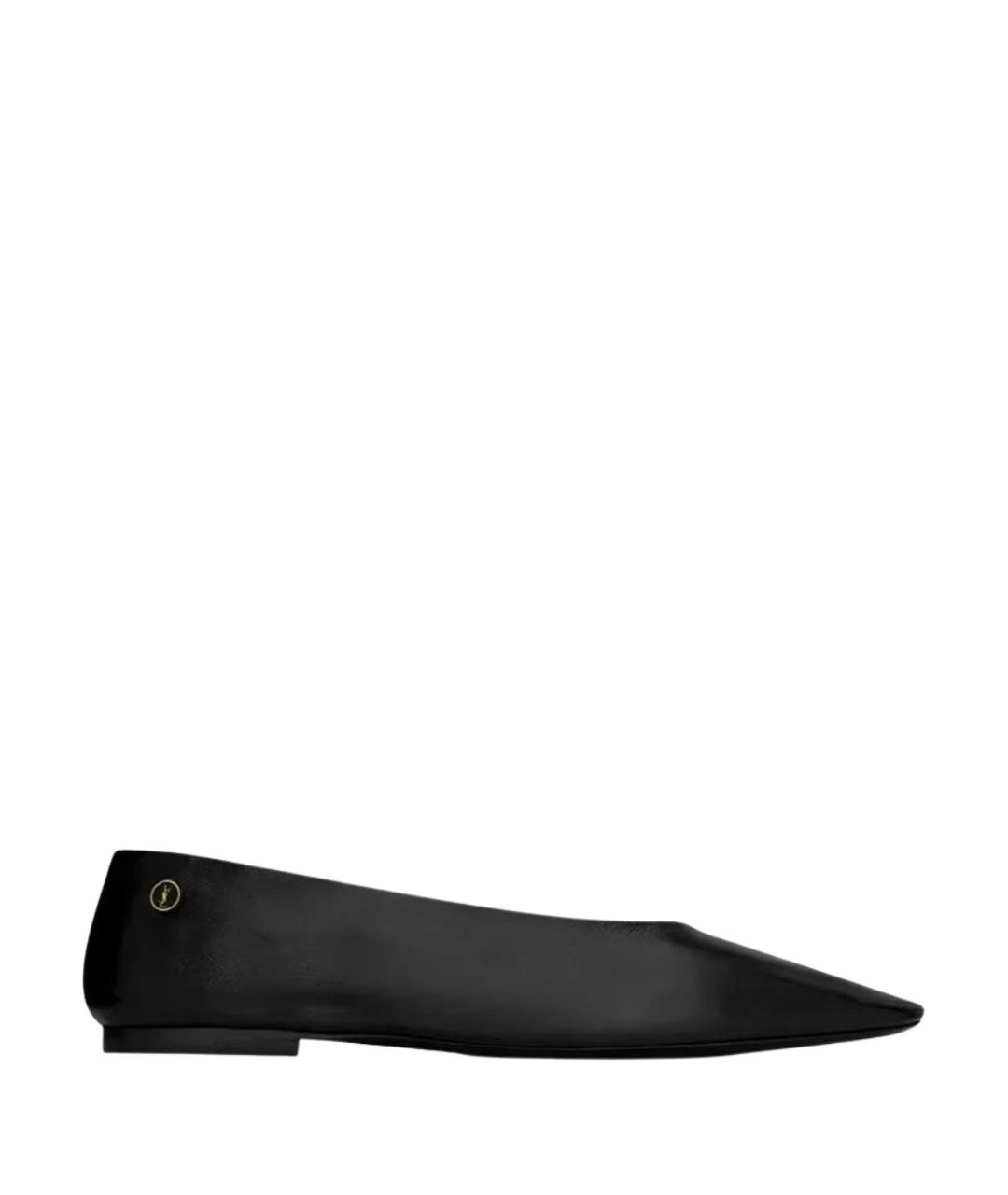SAINT LAURENT Черные кожаные балетки, фото 1