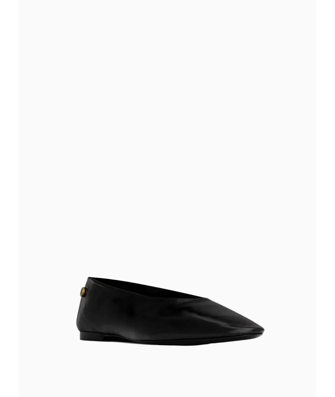 SAINT LAURENT Черные кожаные балетки, фото 3