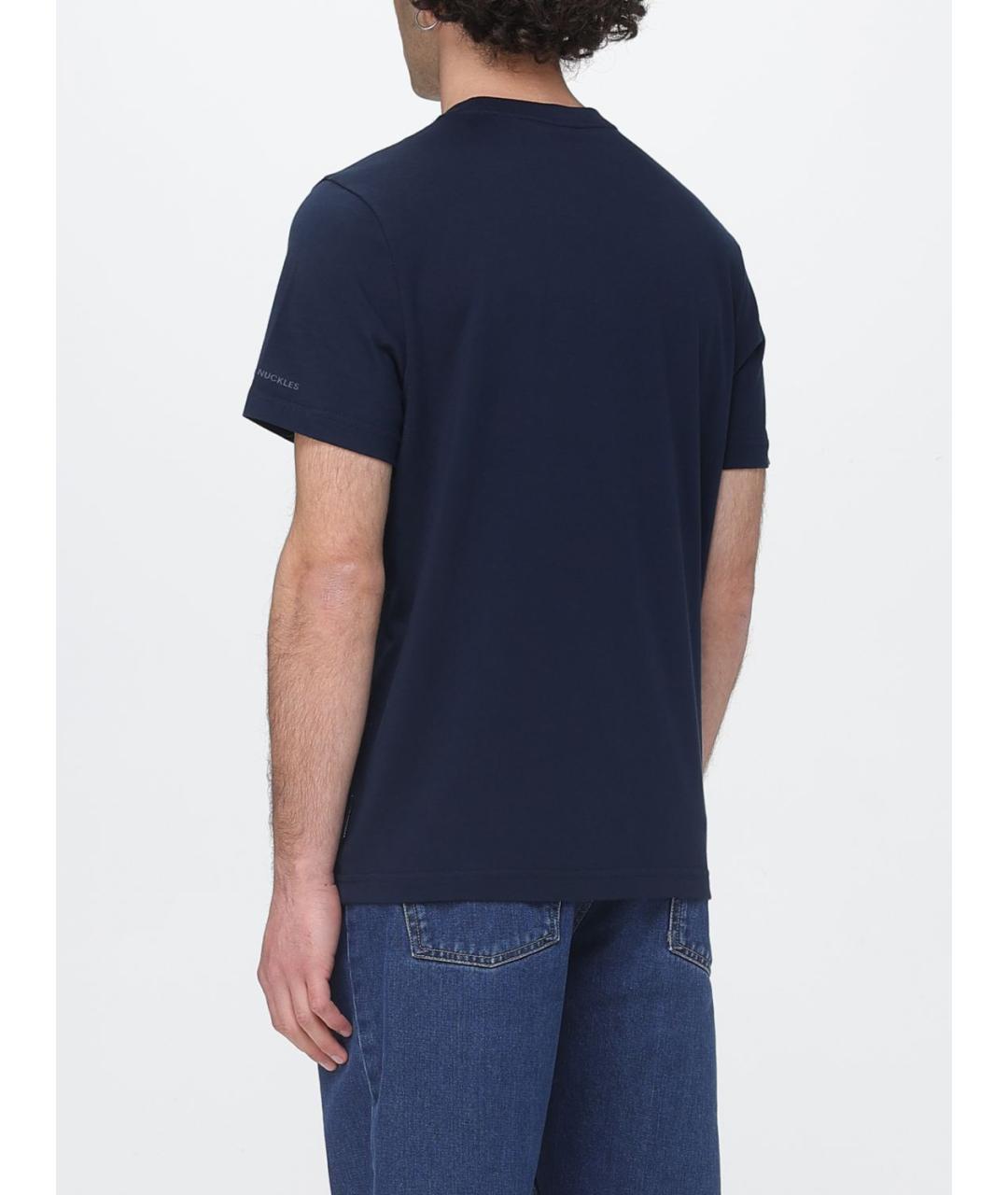 MOOSE KNUCKLES Синяя хлопковая футболка, фото 2