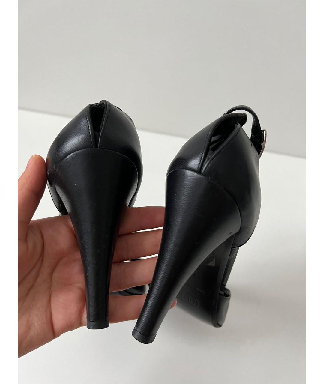 CHANEL Черные кожаные туфли, фото 4