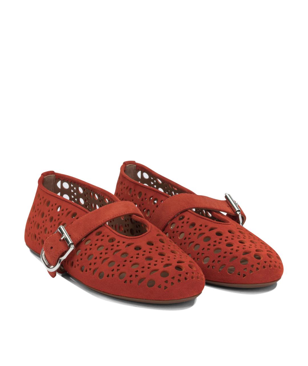 ALAIA Оранжевое кожаные балетки, фото 2