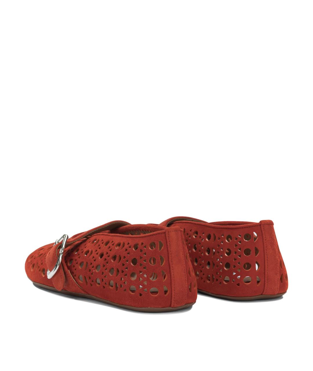 ALAIA Оранжевое кожаные балетки, фото 4