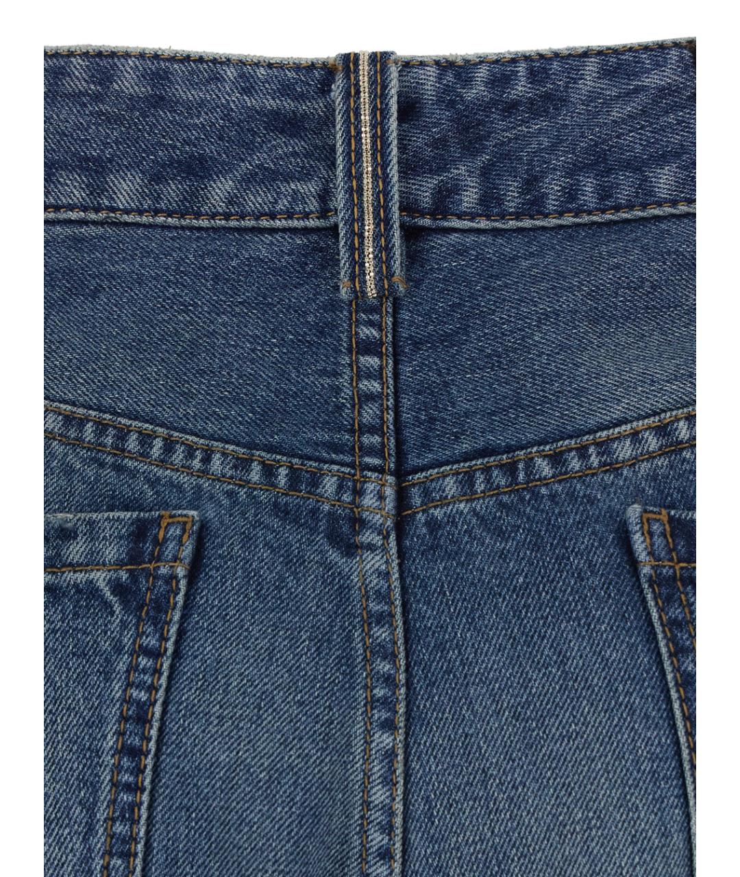 BRUNELLO CUCINELLI Синие хлопковые прямые джинсы, фото 3