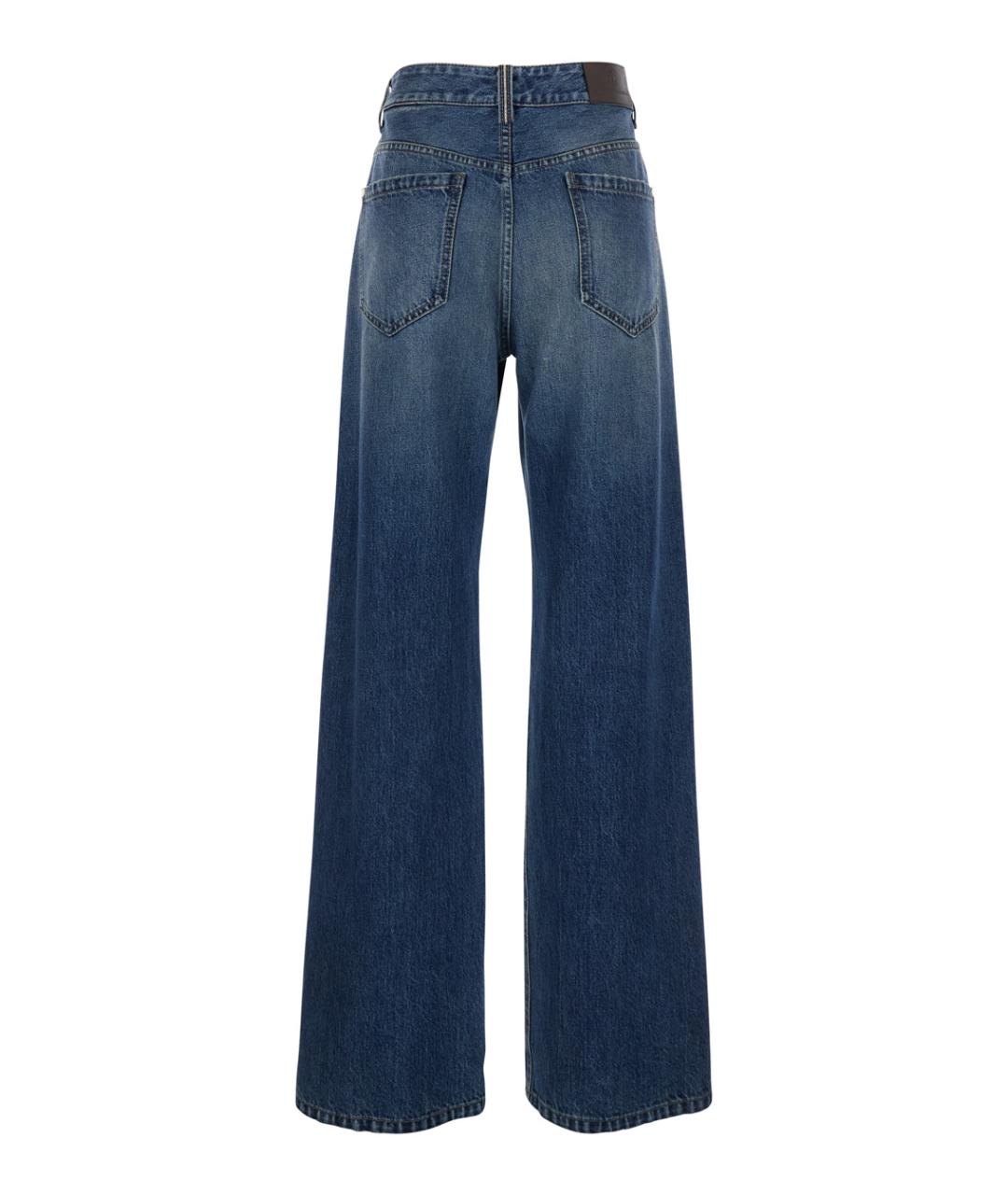 BRUNELLO CUCINELLI Синие хлопковые прямые джинсы, фото 2