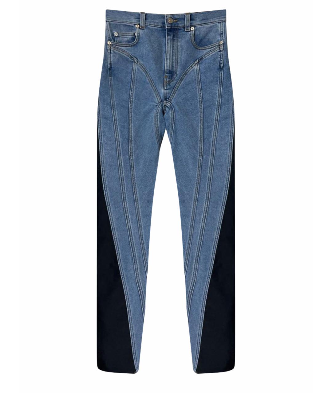 MUGLER Голубые хлопковые джинсы слим, фото 1