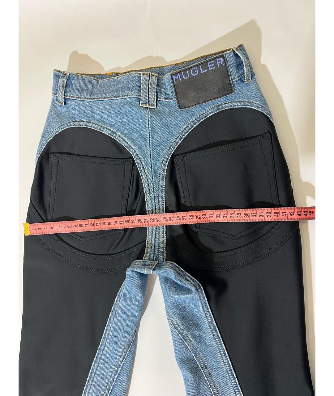 MUGLER Голубые хлопковые джинсы слим, фото 7