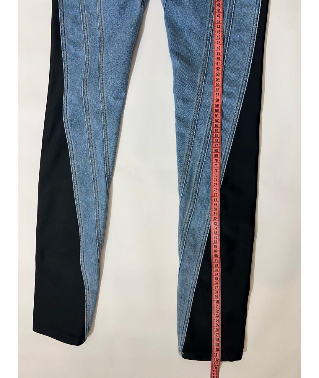 MUGLER Голубые хлопковые джинсы слим, фото 6