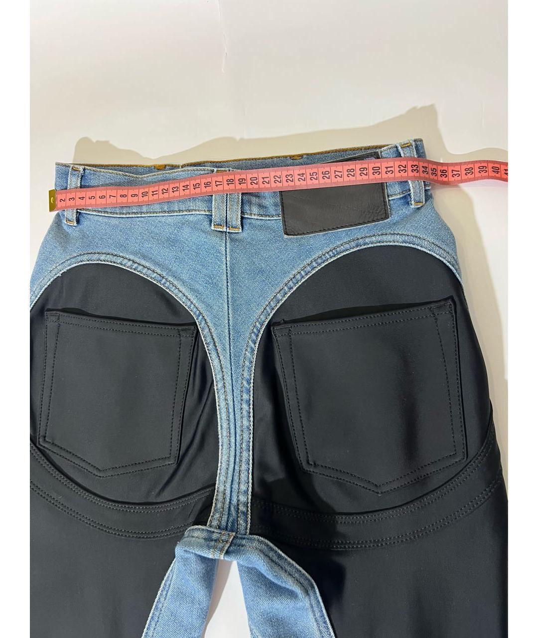 MUGLER Голубые хлопковые джинсы слим, фото 5