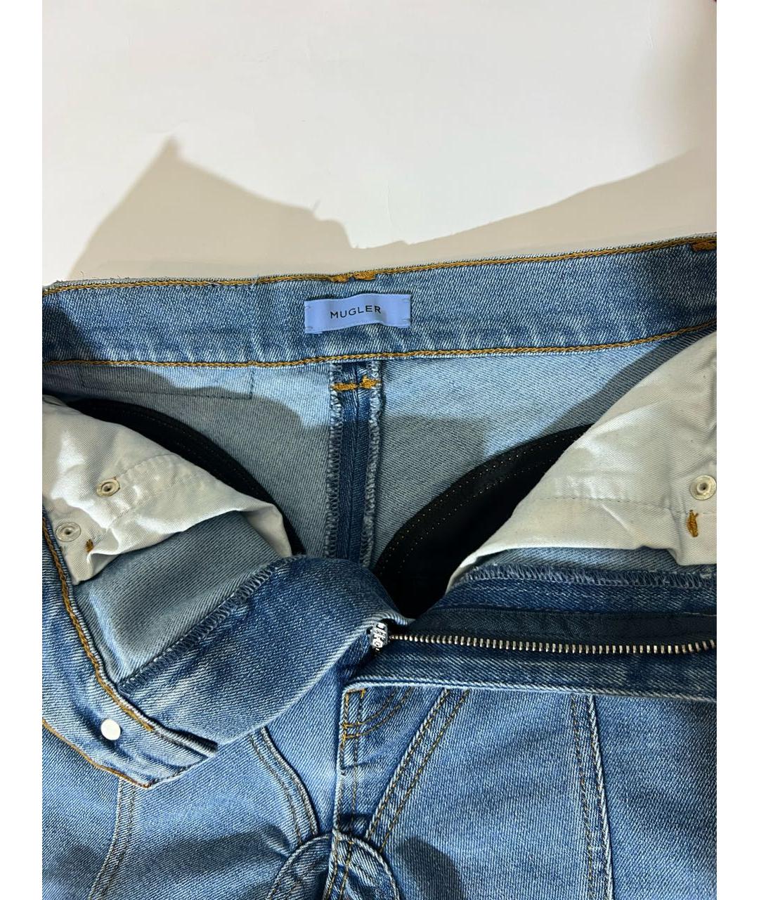 MUGLER Голубые хлопковые джинсы слим, фото 8
