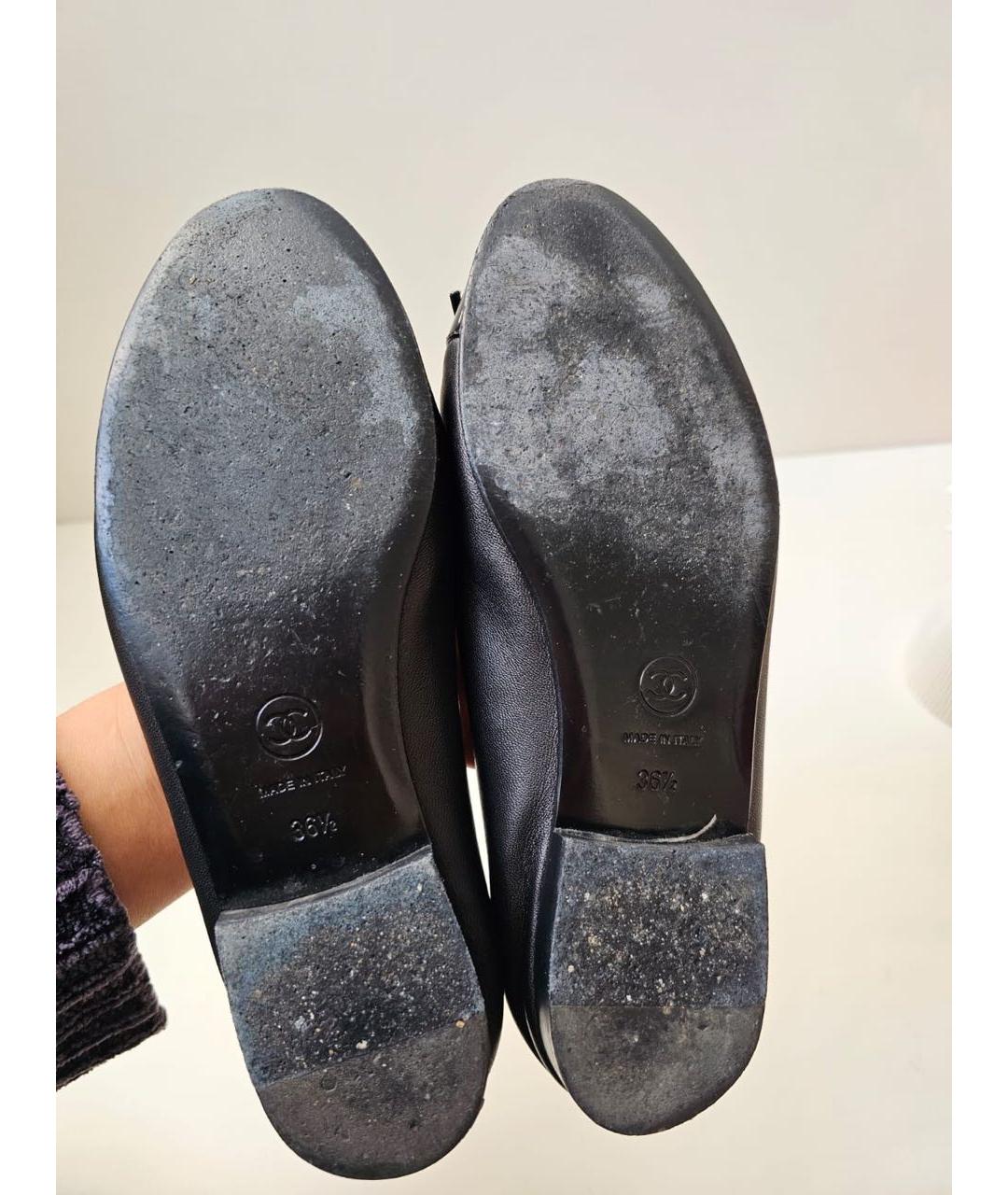CHANEL Черные кожаные балетки, фото 7