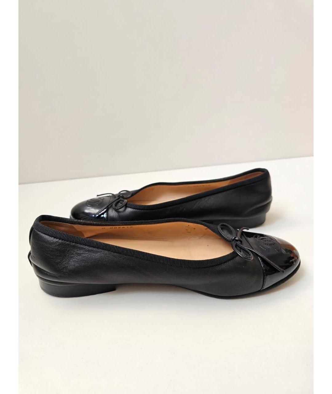 CHANEL Черные кожаные балетки, фото 8