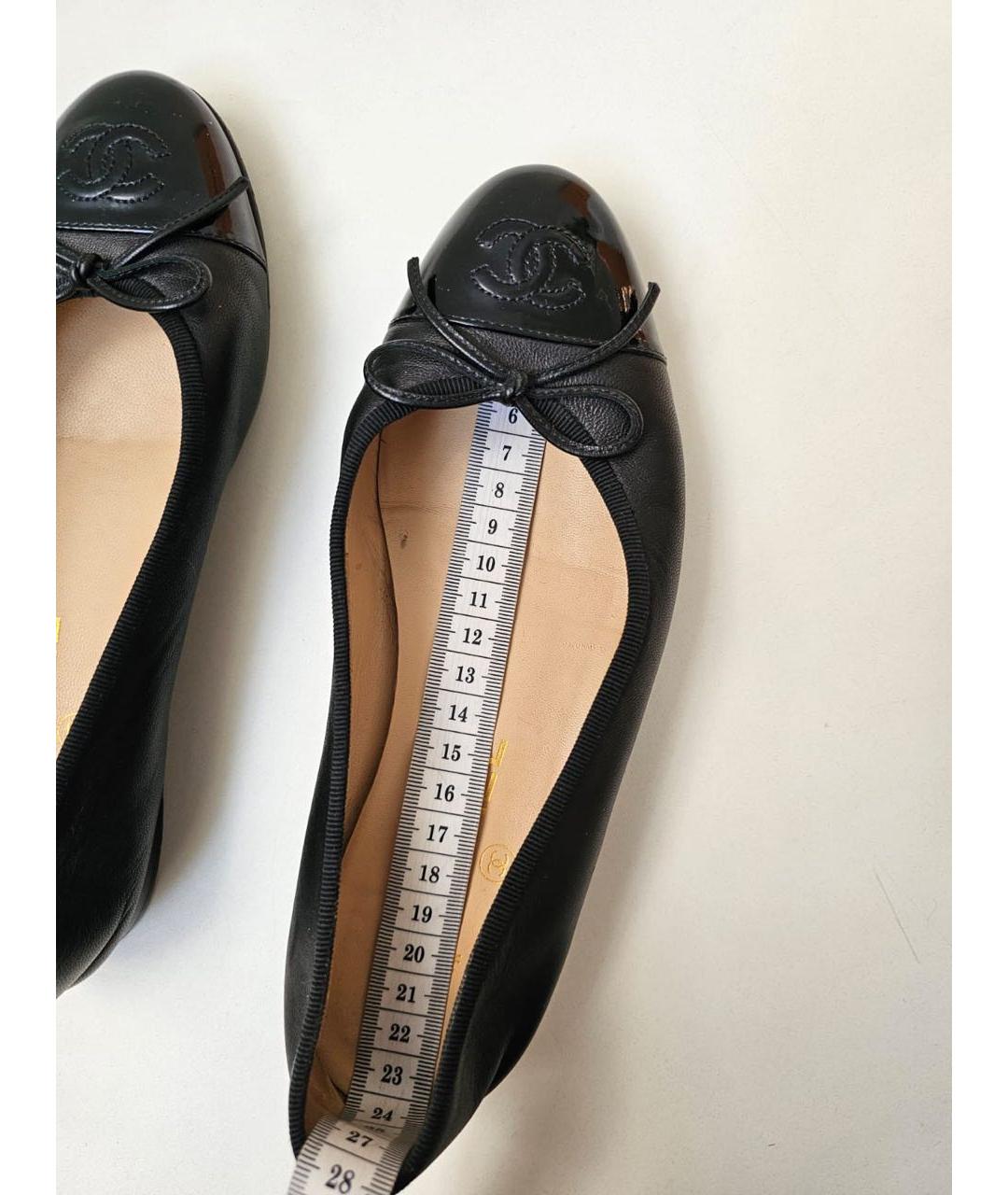 CHANEL Черные кожаные балетки, фото 5