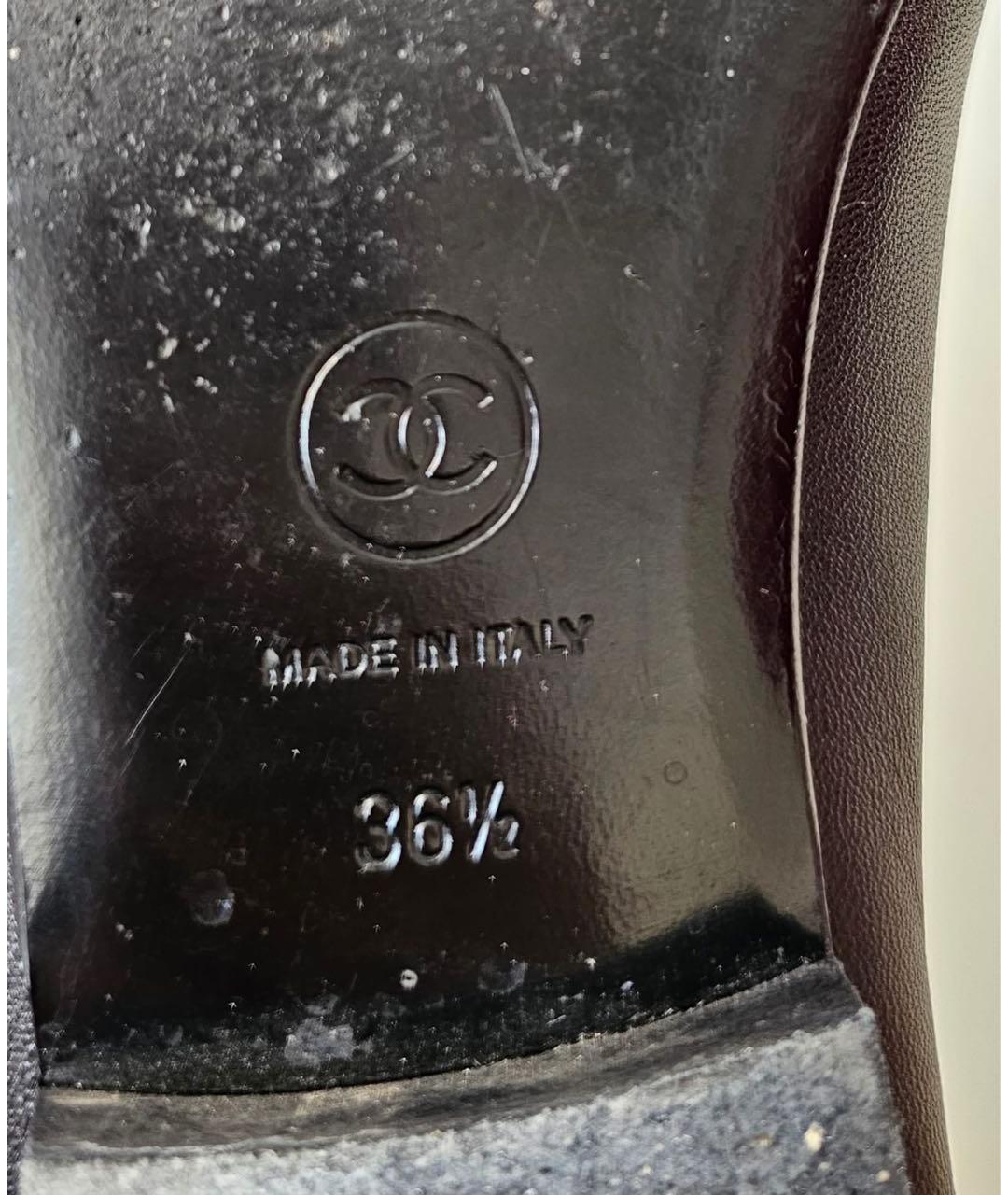 CHANEL Черные кожаные балетки, фото 6