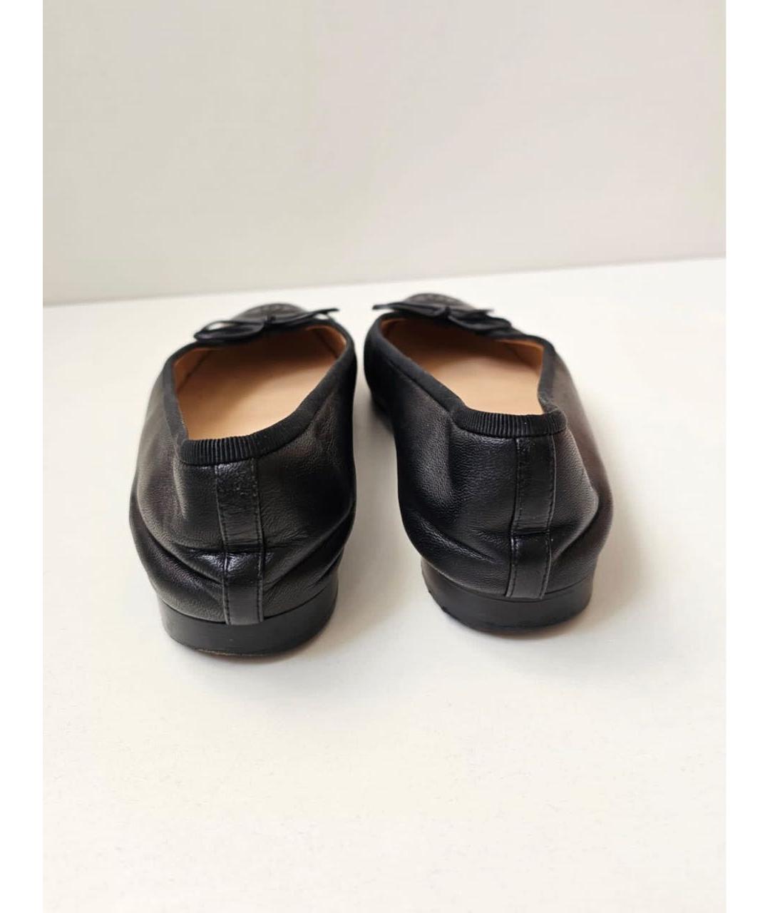 CHANEL Черные кожаные балетки, фото 4