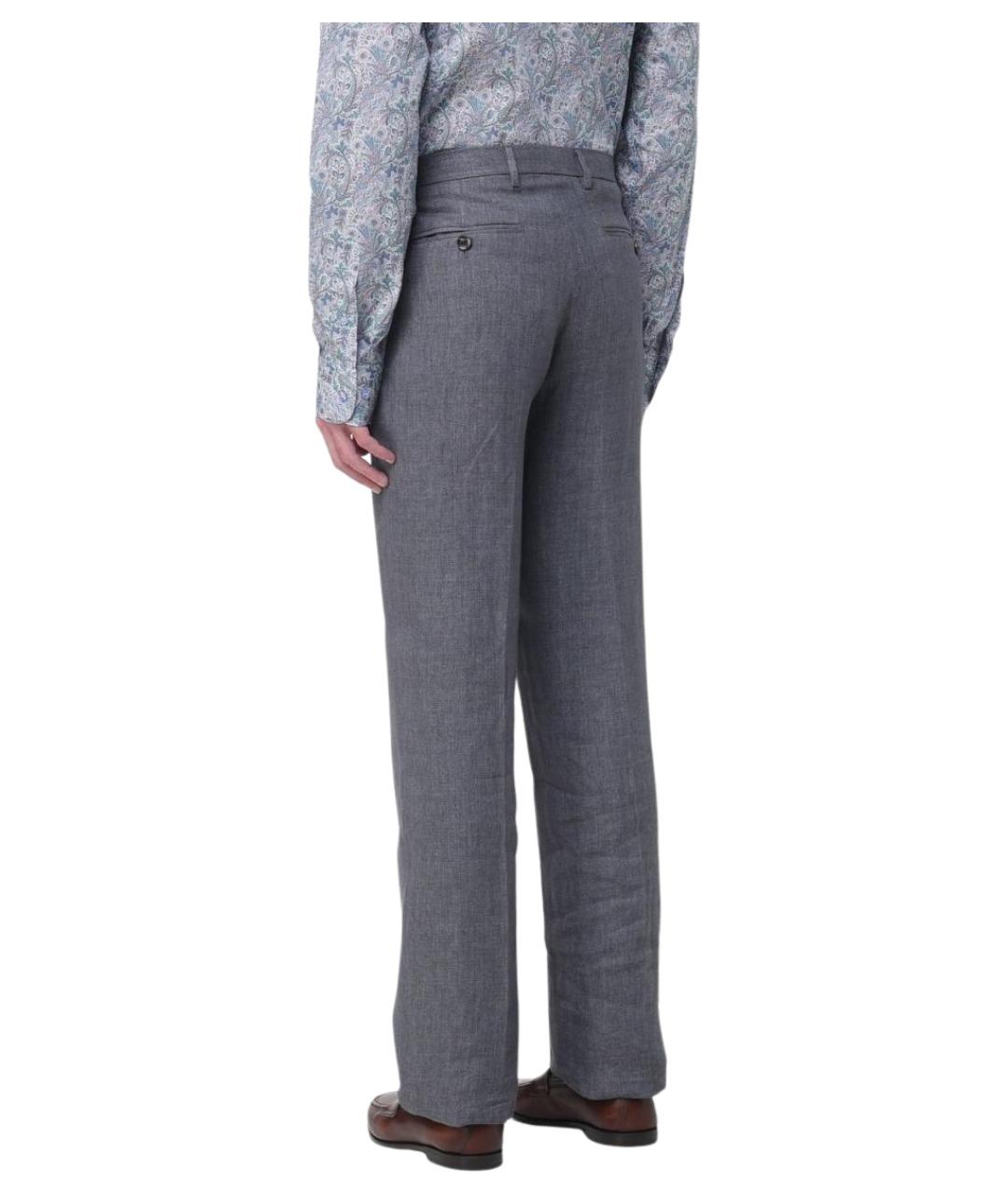 ETRO Серые хлопковые повседневные брюки, фото 3