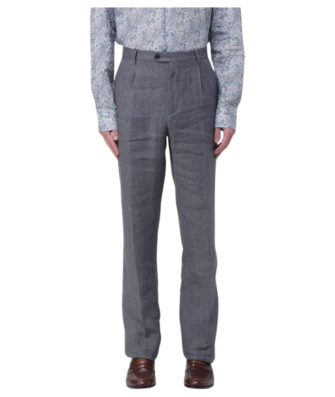 ETRO Серые хлопковые повседневные брюки, фото 1