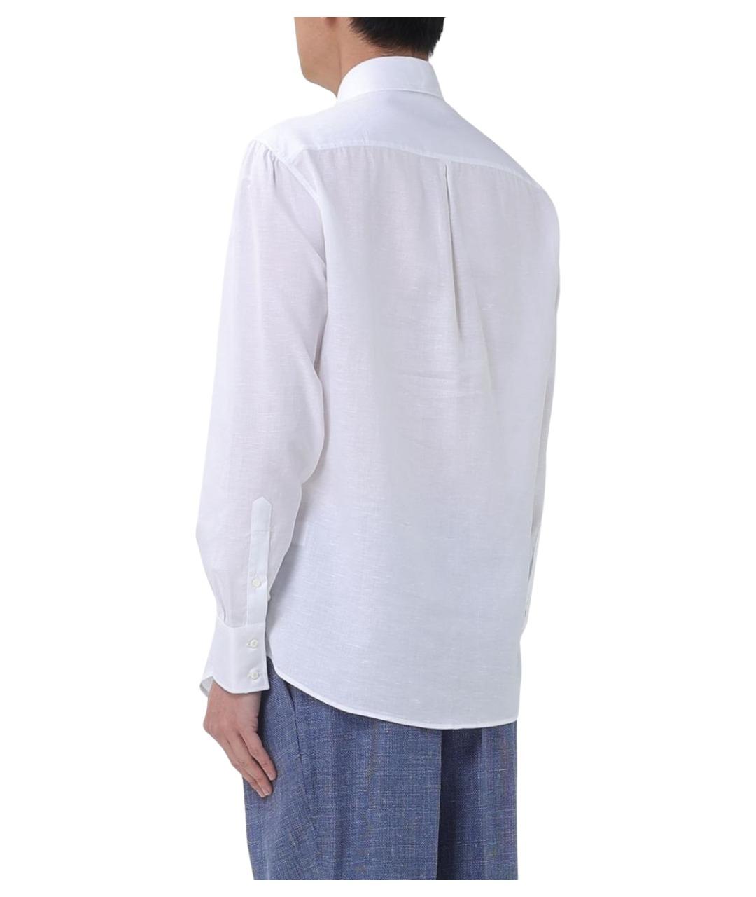BRUNELLO CUCINELLI Белая хлопковая кэжуал рубашка, фото 3