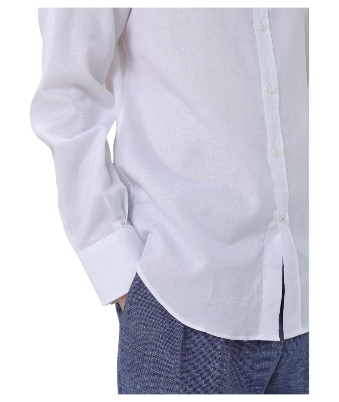BRUNELLO CUCINELLI Белая хлопковая кэжуал рубашка, фото 5