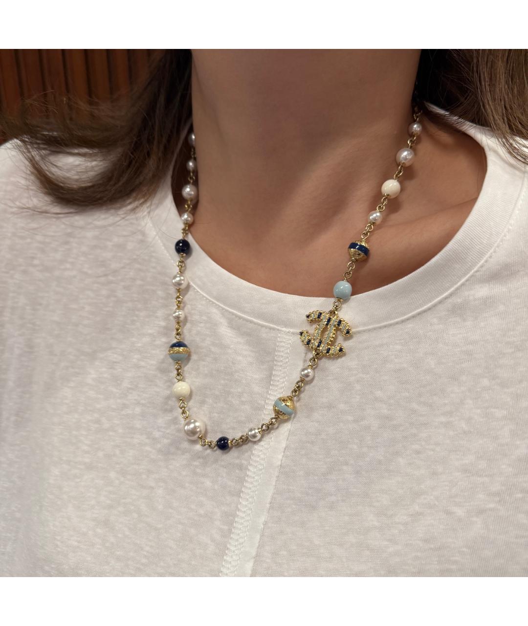 CHANEL Золотое металлическое колье, фото 6