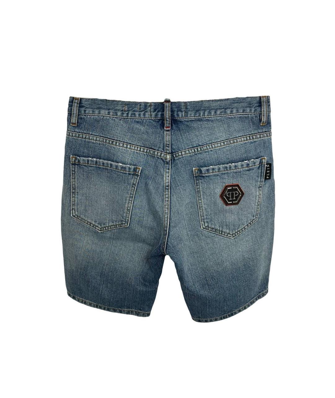 PHILIPP PLEIN Голубые деним шорты, фото 2