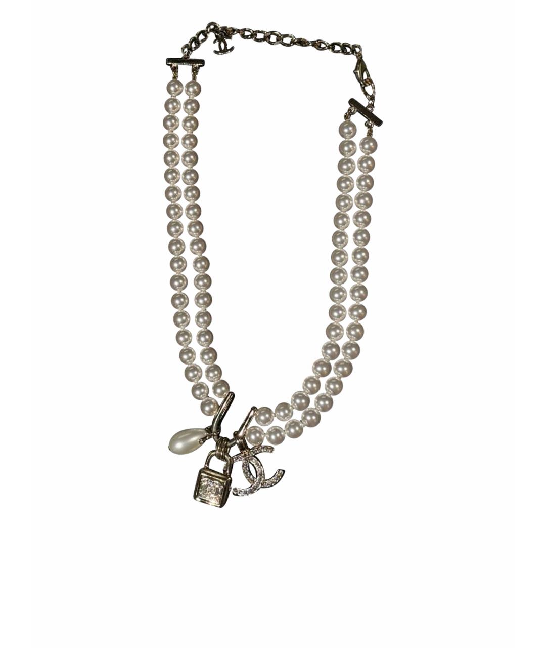 CHANEL Белое жемчужное колье, фото 1