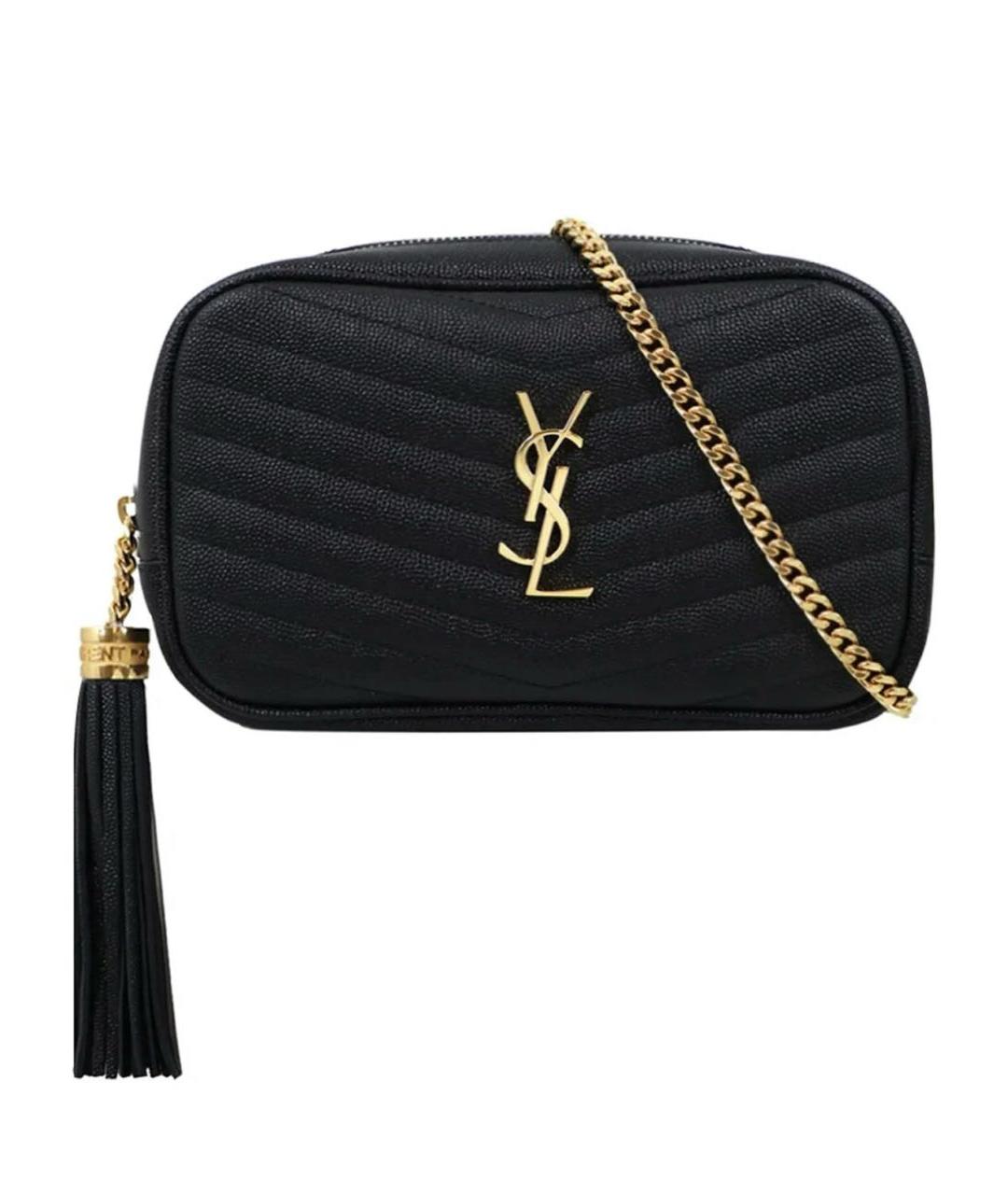 SAINT LAURENT Черная кожаная сумка через плечо, фото 5