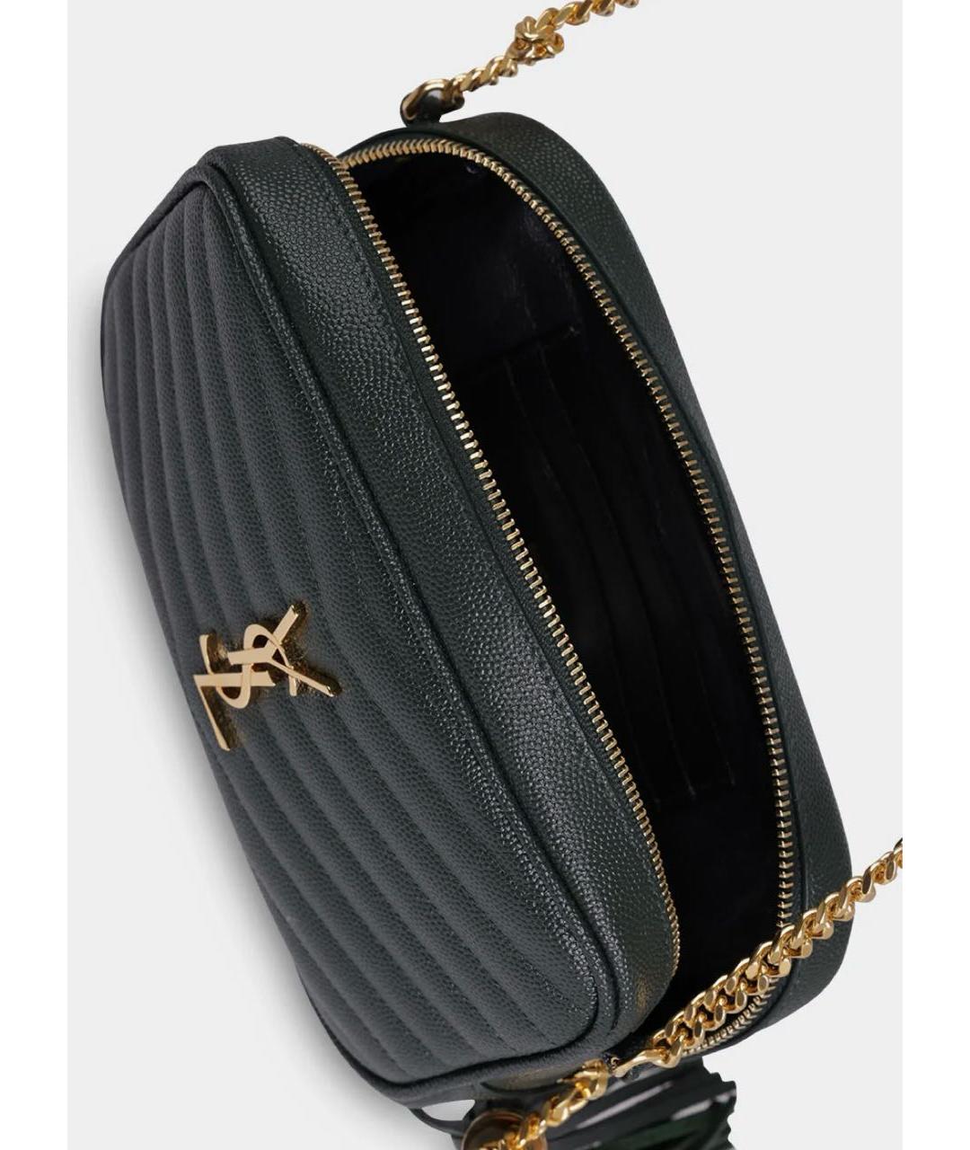 SAINT LAURENT Черная кожаная сумка через плечо, фото 4