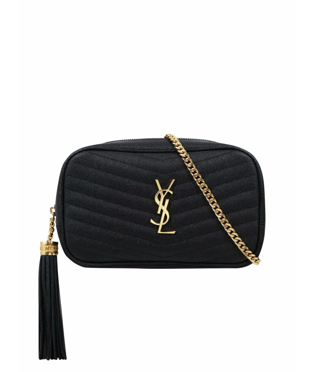 SAINT LAURENT Черная кожаная сумка через плечо, фото 1