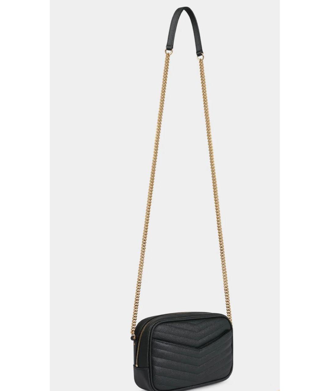 SAINT LAURENT Черная кожаная сумка через плечо, фото 3