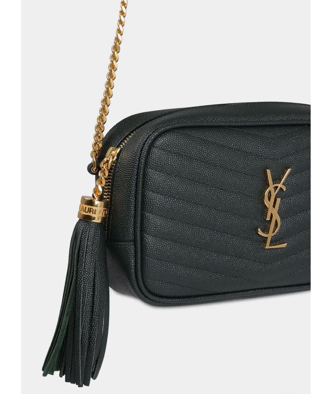 SAINT LAURENT Черная кожаная сумка через плечо, фото 2