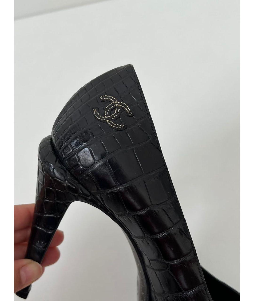 CHANEL Черные кожаные туфли, фото 8