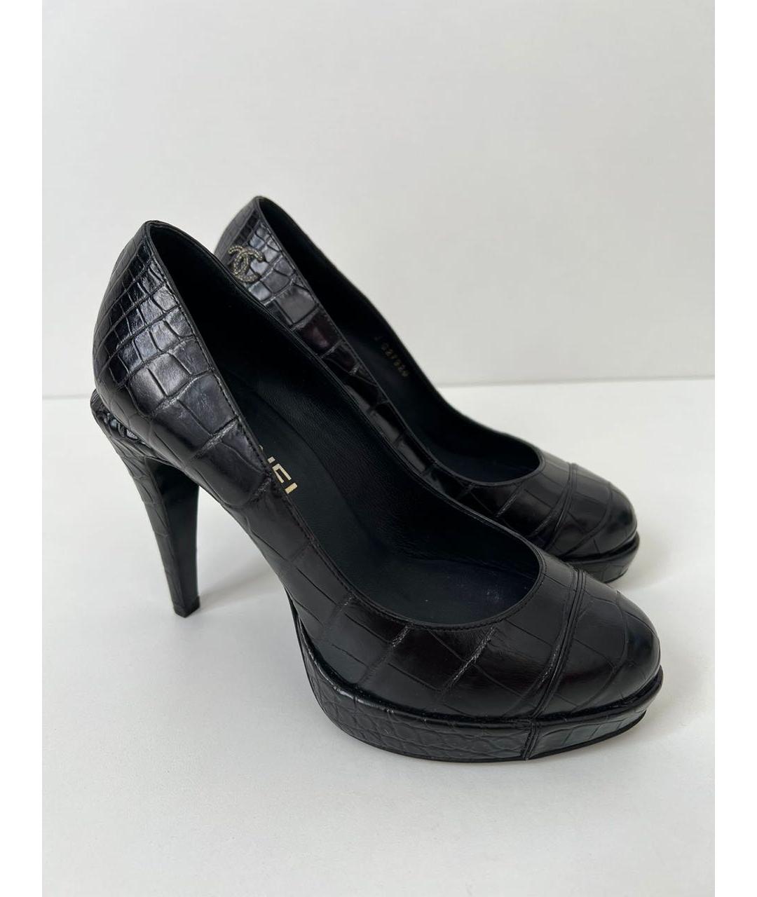 CHANEL Черные кожаные туфли, фото 9