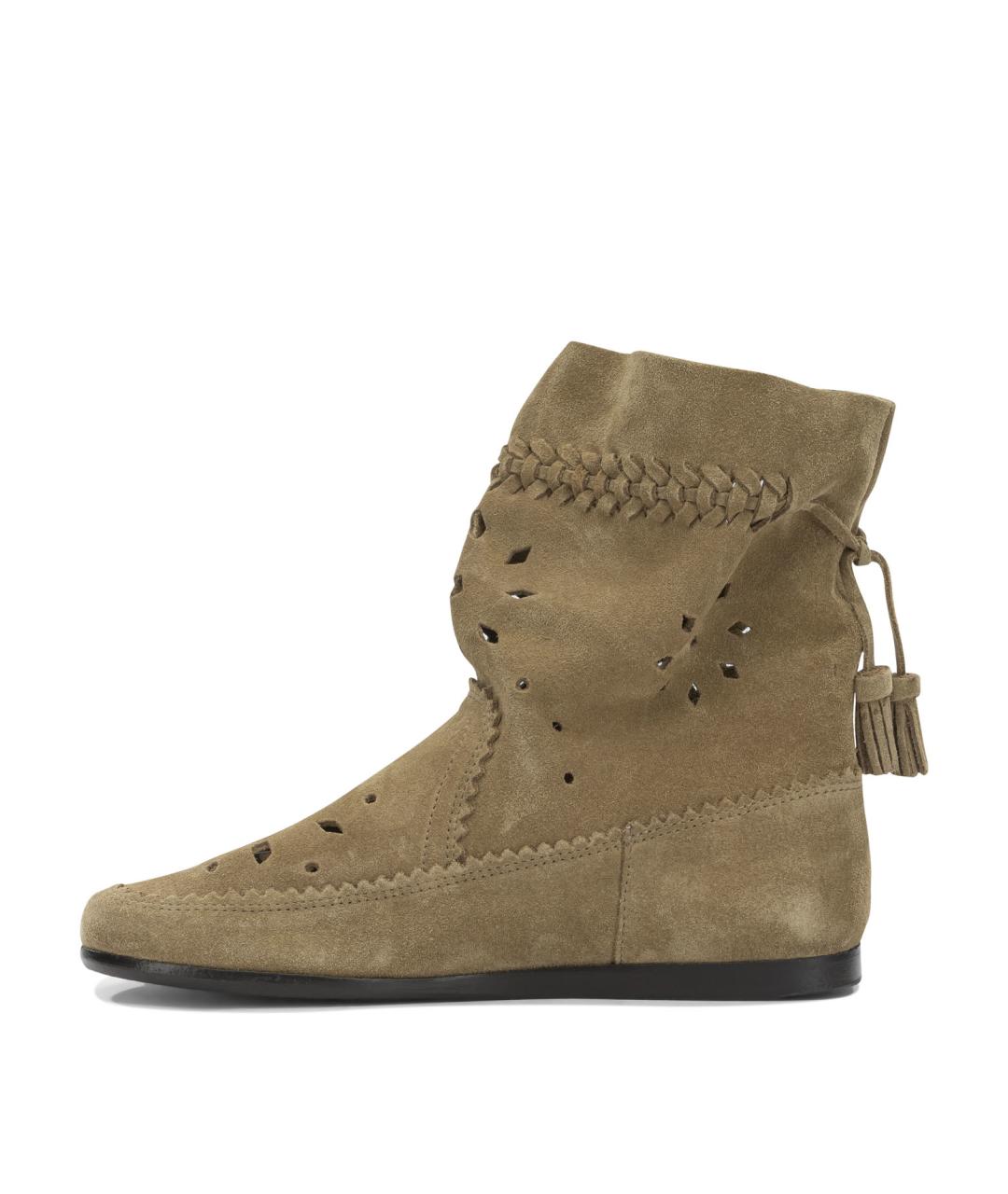 ISABEL MARANT Бежевые кожаные ботинки, фото 3