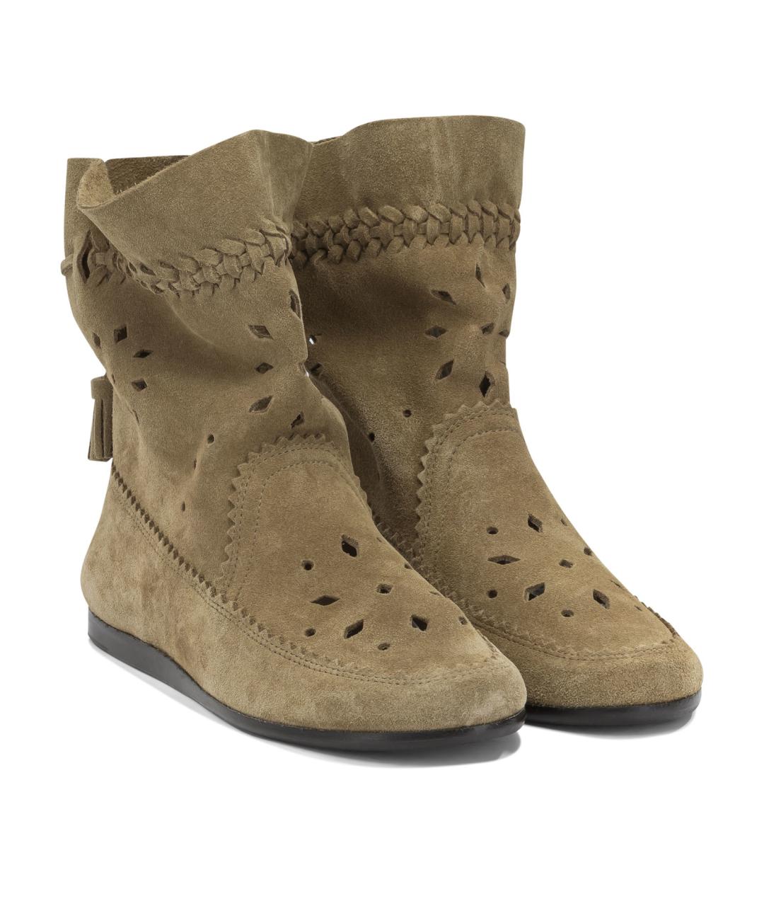 ISABEL MARANT Бежевые кожаные ботинки, фото 2