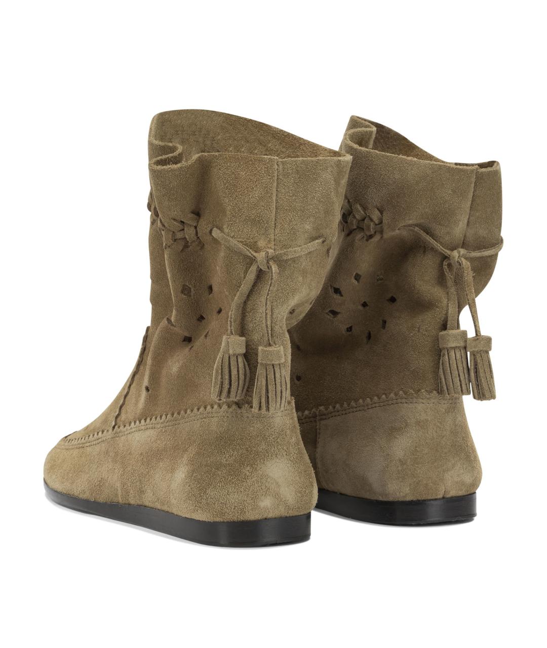 ISABEL MARANT Бежевые кожаные ботинки, фото 4